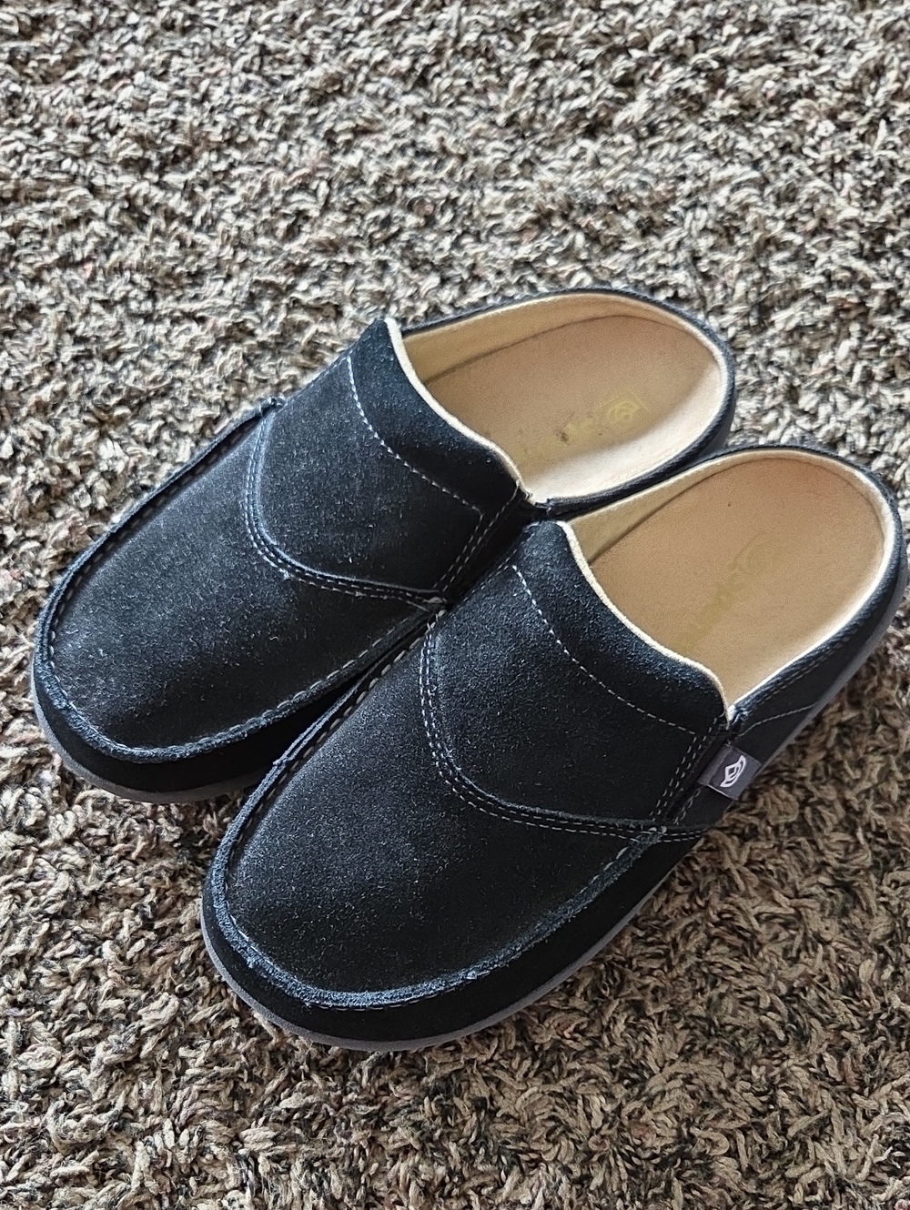 Spenco Women's Black Suede Slip-On Mules 6B